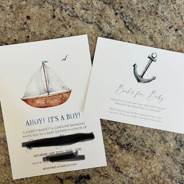 Editable Nautical Boy Baby Shower Bundle | Sailboat Theme Party | Boy ...