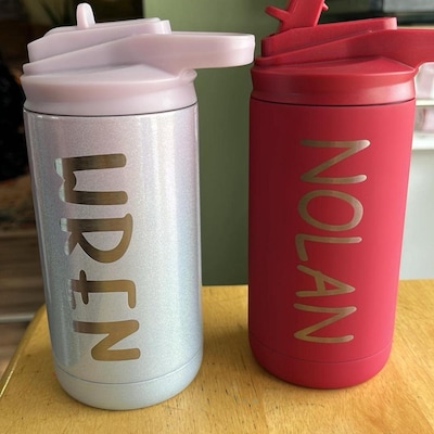 Personalized Kids Water Bottle With Straw, Back to School, 12 Oz Stainless Steel Custom Laser ...