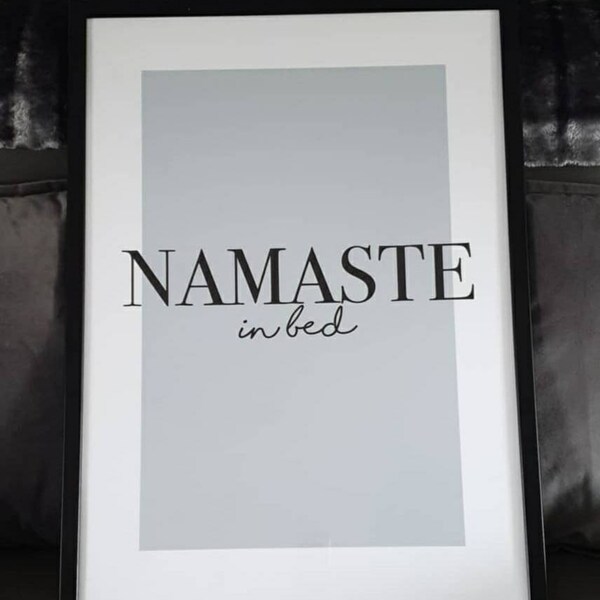 Namaste in Bed Print Namaste Wall Art Bedroom Wall Art Yoga Poster Gift ...