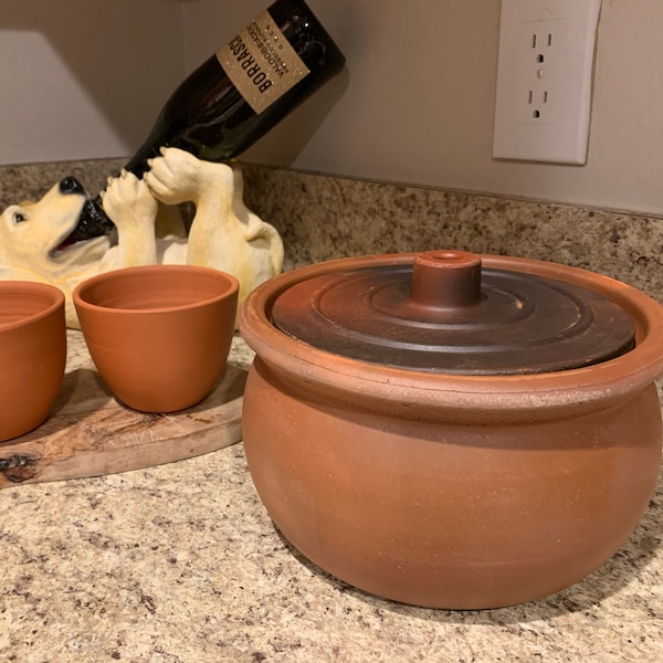 Large Earthenware Pot, Handmade Clay Casserole Cooking Pot, Turkish