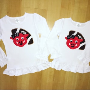 Applique Razorback Hog Razorbacks Girl Football Applique Digital Machine Embroidery Design ...