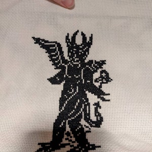 Satanic Stitching Pennant - 18 × 21 - Gothic Cross Stitch Decor - Goth  Sewing