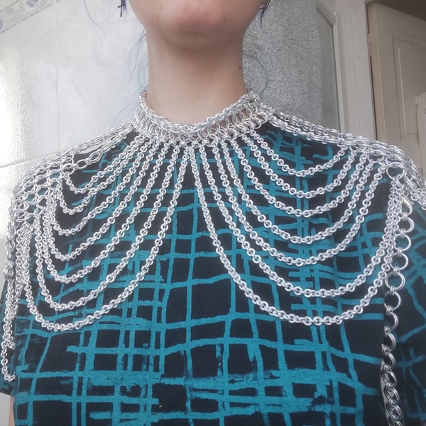 Chainmail Shoulder Collar Jewelry With Small Chain Layers Aluminum Jump ...