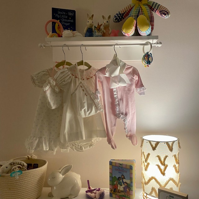 Nursery Shelf Clothes Hanger, Nursery Décor, Baby Shower Gift, Elegant Baby  Girl Nursery 