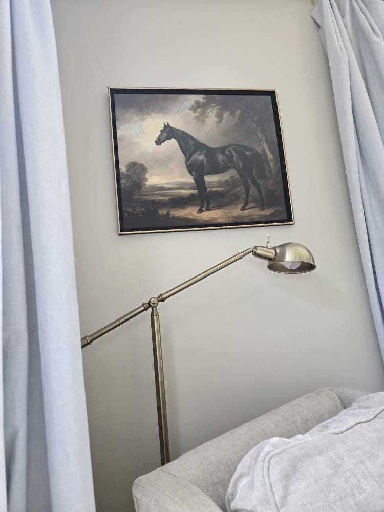 Customer photo — Black Horse Wall Art – Framed Equestrian Decor