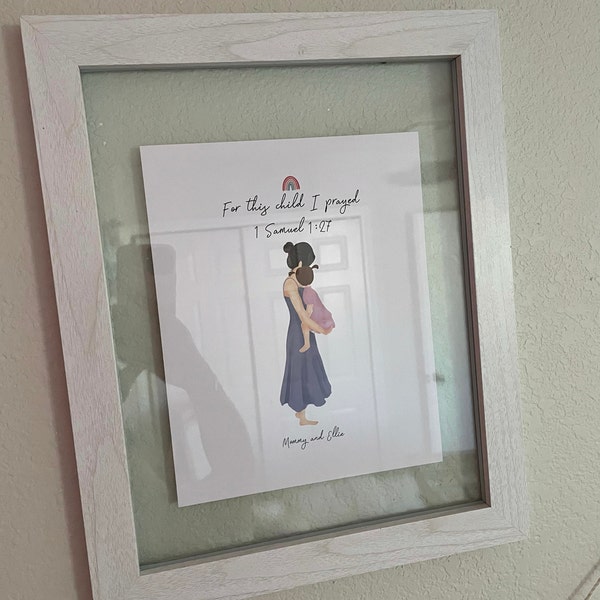 Personalized Framed Wall Art for Mother With Daughter, Mom and Baby ...