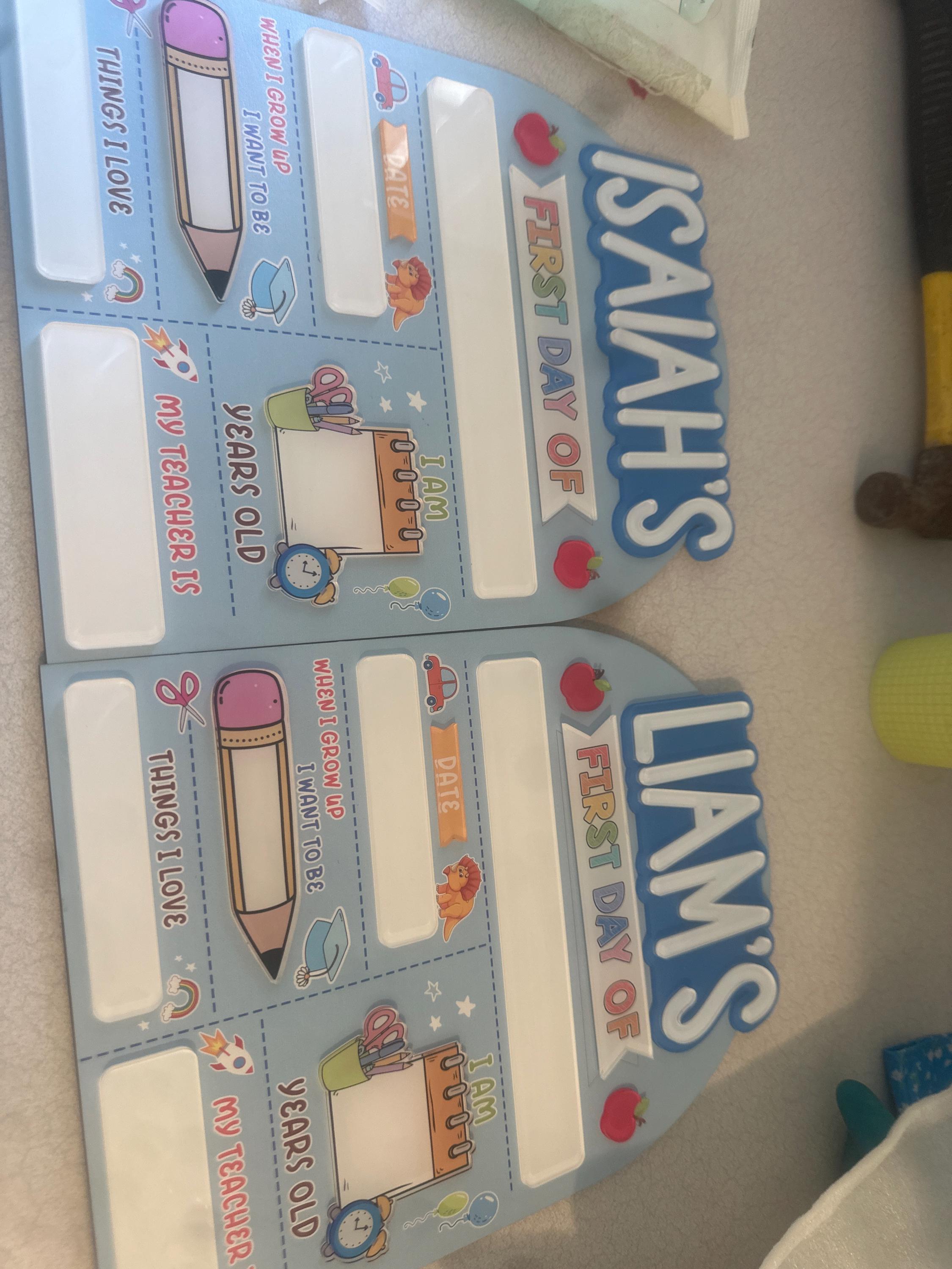 Customized First And Last Day School Sign, Back to School Sign For Boys,  Kindergarten 1st Day of School Sign, First Day School Acrylic Sign