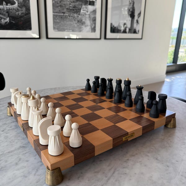Luxury Chess Set, Regal Chess Set, Walnut-beechwood Chess Board ...