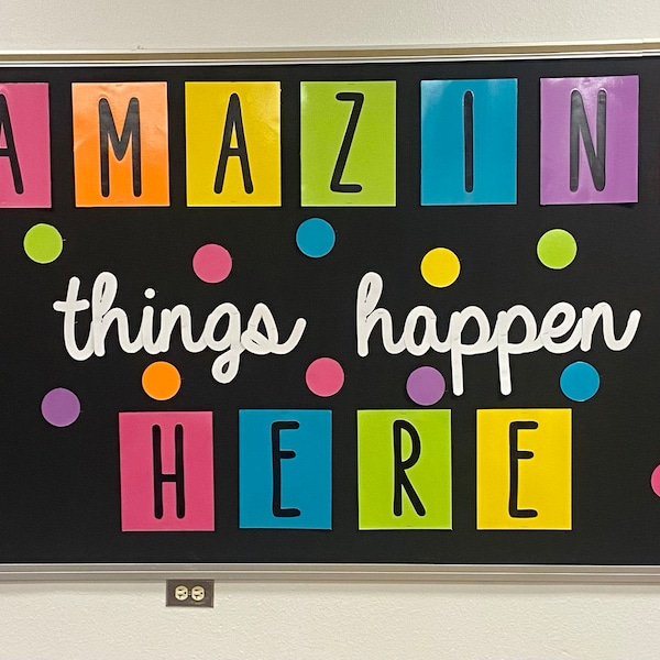 Teachers School Bulletin Board Cutouts DIY Kit "amazing Things Happen ...