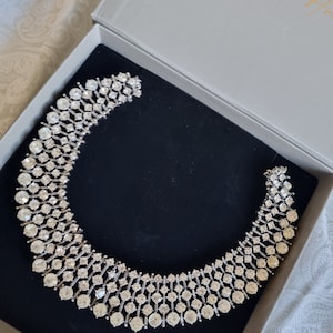 Pink White Jewel Statement Necklace Women's Jewellery | Etsy