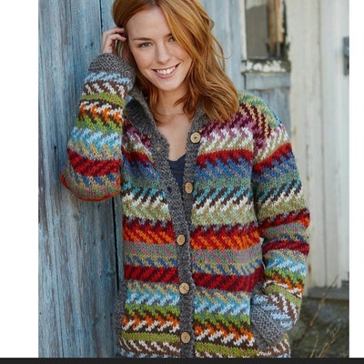 Womens Wool Cardigan Winter Cardigan 100% Wool Ethical Clothing Unlined ...