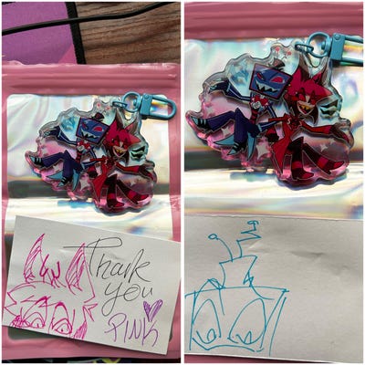 Hazbin Hotel Summer Keychain Vox Alastor and Lucifer - Etsy