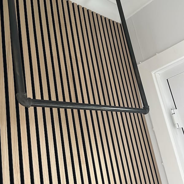 Industrial Pipe Clothing Rack | Wall to Wall & Ceiling Mounted Clothes ...