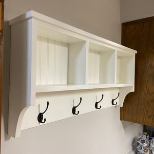 Wall Hanging Cubby Shelf With Hooks Coat Rack Etsy UK