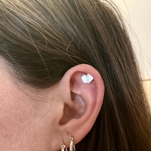 Customer photo, Open Book Stud Earrings