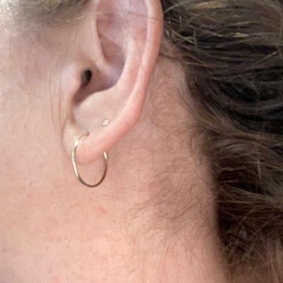 14k Yellow Gold Endless Hexagon Hoop Earrings