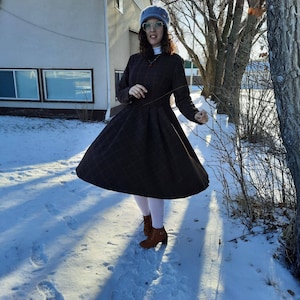 New Winter Wool Flared Sleeve Dress main image 1