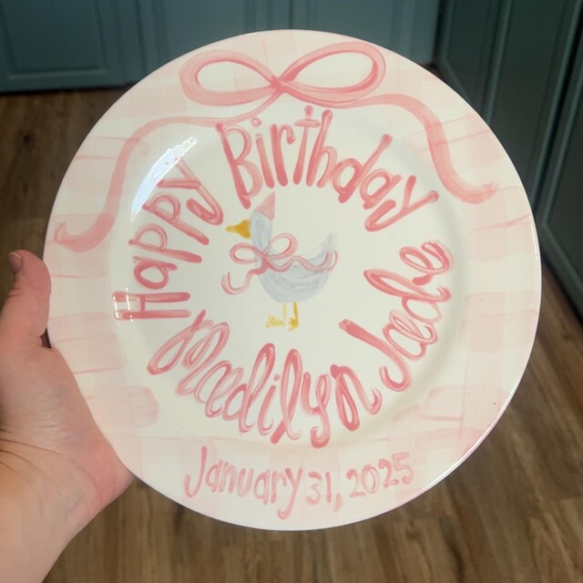 Baby First Halloween Keepsake Personalized Birthday Plate: Hand