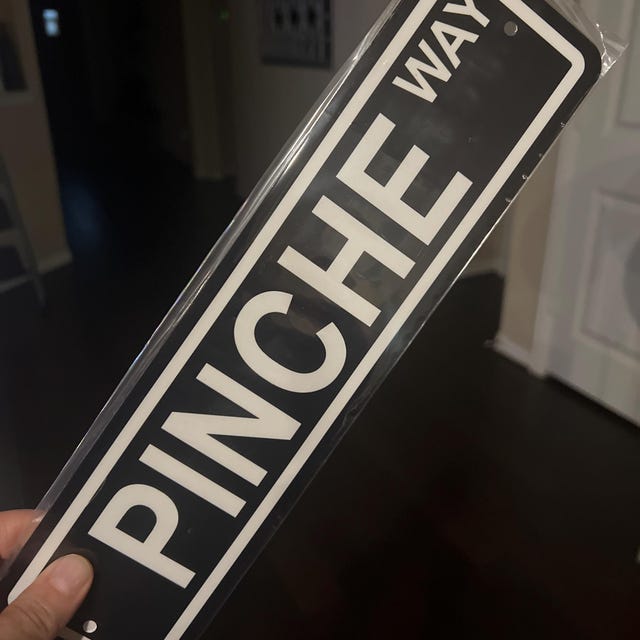 Mexico Pinche Way Tin Road - Targa In Metallo 40x10 Cm - Cartello Stradale Divertente Per Bar, Pub E Man Cave