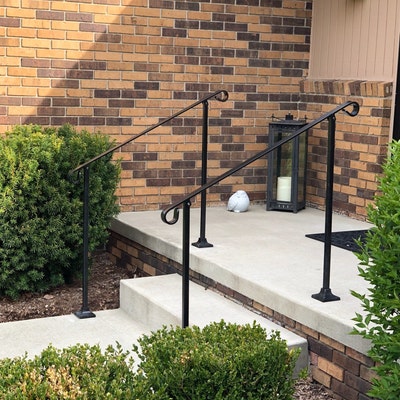 3' Three Foot Stair Railing Handrail Standard Flatbar Top With Posts ...