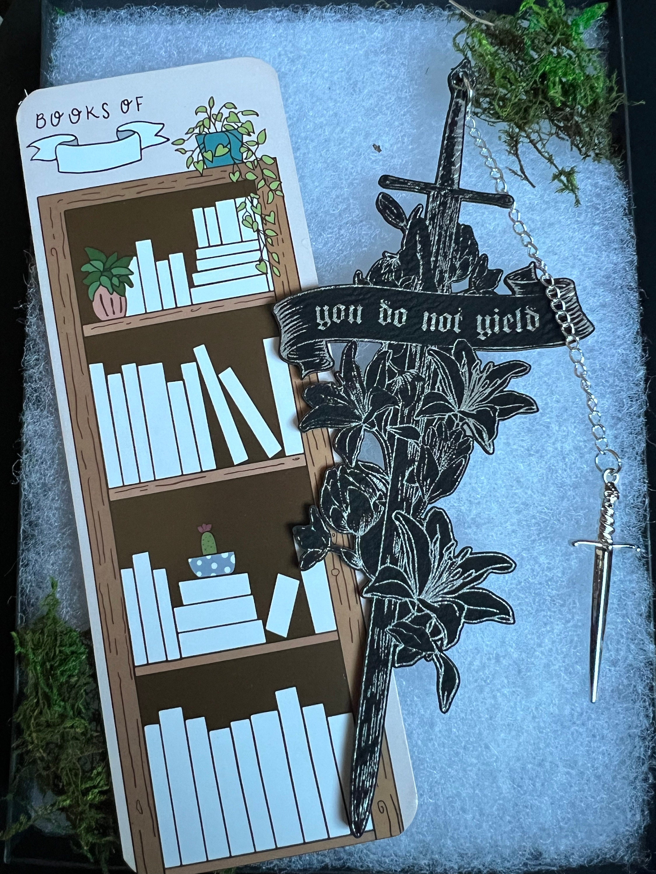 You Do Not Yield Faux Leather Bookmark, Fantasy Bookmark, Elven-Inspired Bookmark, Gift for Readers, Elf Fairy Faerie Fae Bookmark