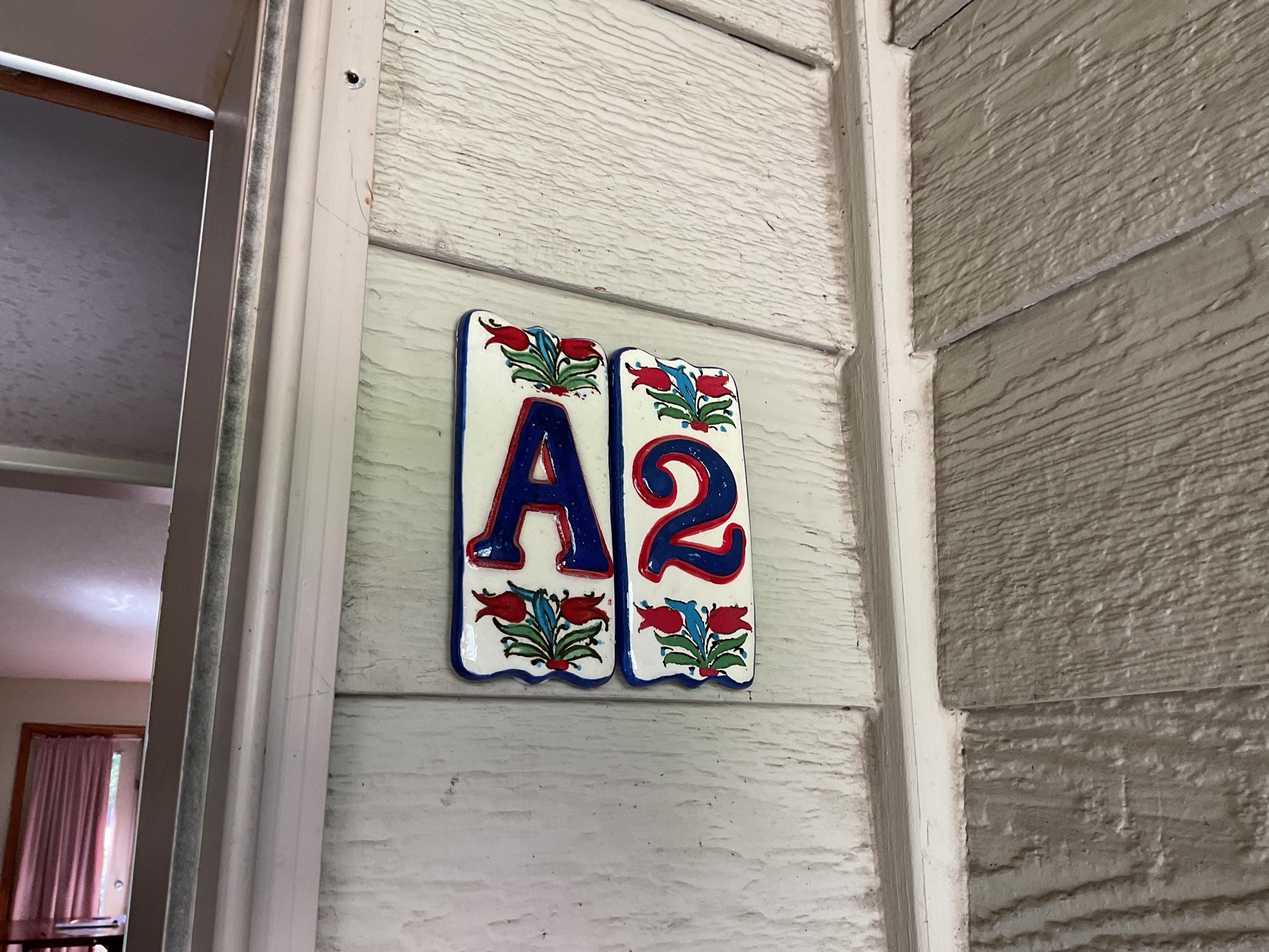 Exquisite Handmade Turkish Ceramic House Numbers, Ceramic Address Plaque and Numbers, Address Numbers, Door Numbers, Ceramic Numbers