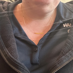 Customer photo, Roman Numeral Bar Necklace