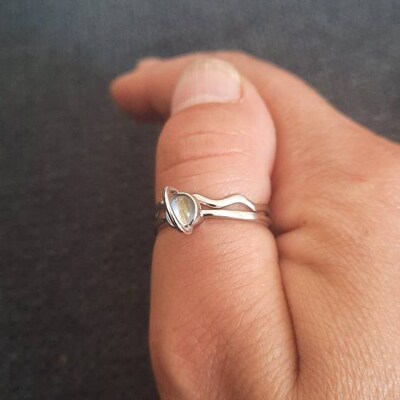Sterling Silver Rotatable Planet Ring, Fidget Ring, Adjustable Size ...