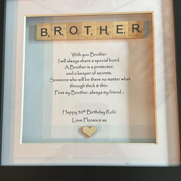 Personalised Brother Frame, Brother Gift for Christmas Personalised ...
