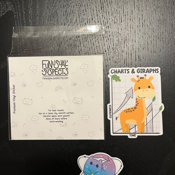 Giraffe Chart Sticker, Vinyl Stickers, Laptop Decal, Pun Gift, Gift for ...