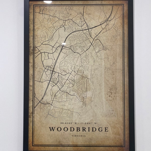 Custom Vintage Map Print, Personalized Retro Map Poster, Antique Style ...