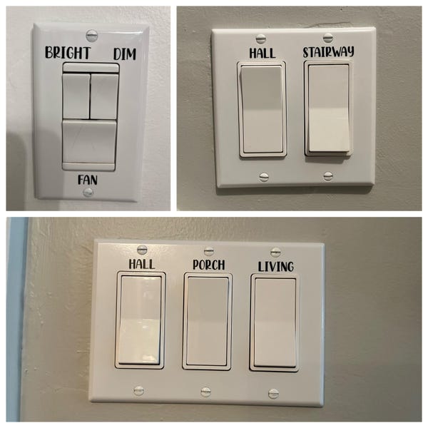 Custom Light Switch Labels // Light Switch Stickers // Light Plate ...
