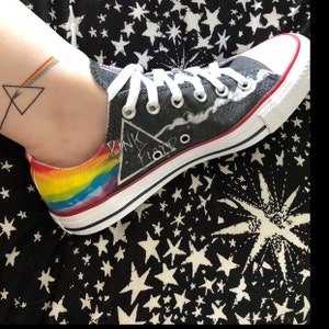 Rosa Floyd Fan Kunst benutzerdefinierte Converse dunkle Rosa Floyd Fan Kunst benutzerdefinierte Converse dunkle