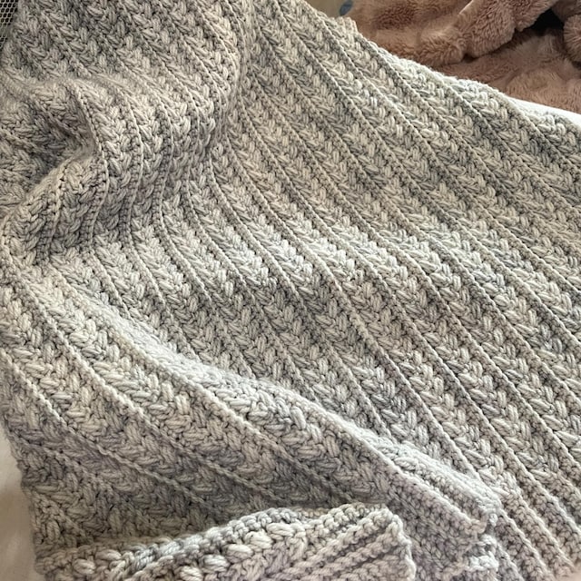 A customer's finished Braided Wheat Stitch Crochet Blanket PDF Pattern
