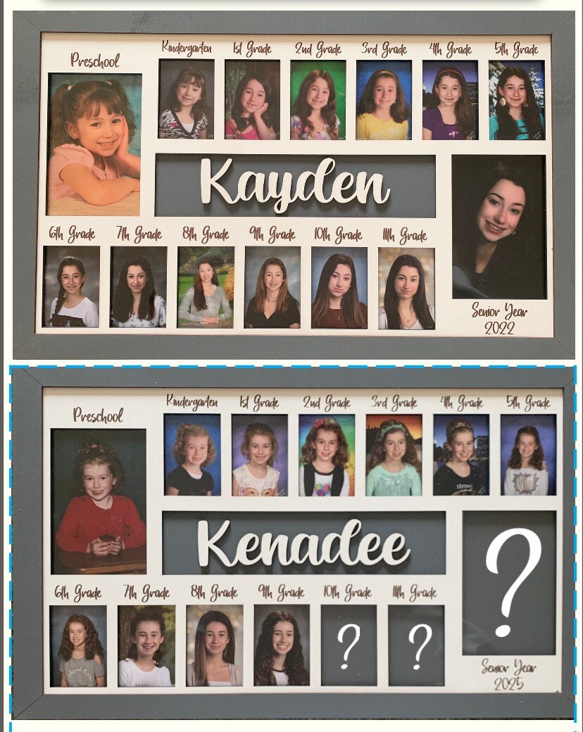 3D K12 School Years Picture Frame Custom Personalized Photo Display