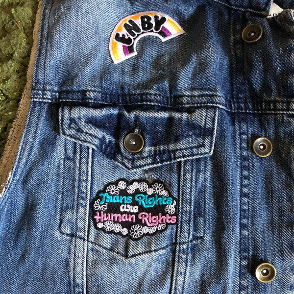 Trans Rights Are Human Rights Patch / Vegan Adhesive / Iron or Sew on ...