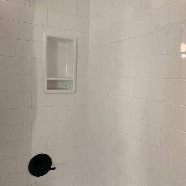 1 Compartment Sanitary Tile Recessed Ceramic Shower Niche Shelf Gloss ...
