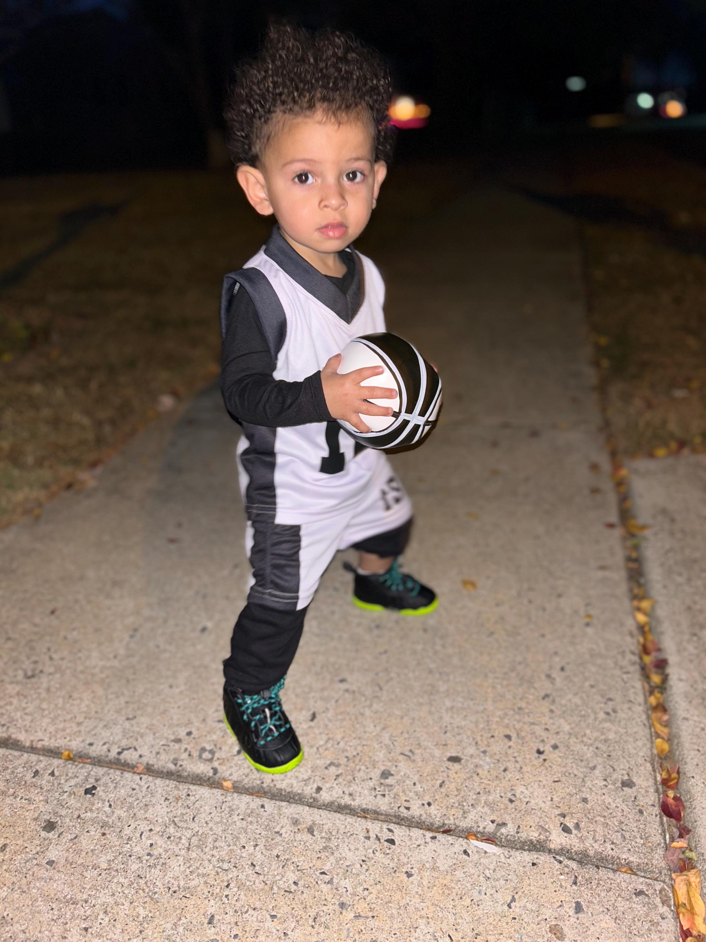 Personalized Kids Basketball Set: Jersey, Shorts, Ball, and Sweatband