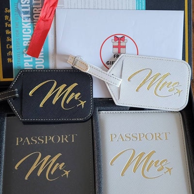 DELUXY Honeymoon Luggage Mr and Mrs Luggage Tags Passport Holder Best ...