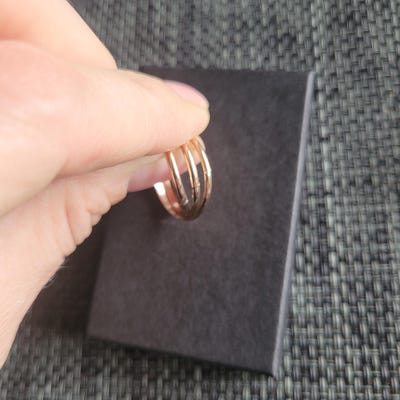 Thick Interlocking Set of 3 Rings in Silver, Gold Fill or Rose Gold ...