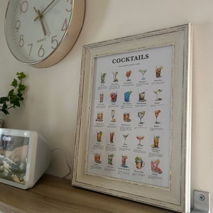 25 Popular Cocktails, Cocktails Recipe Print, Cocktail Print, Cocktail Art, Kitchen Art, Kitchen ...