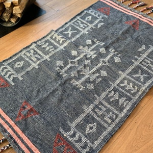 Multi Diamond Chindi Jute Rag Rug Handcrafted Sustainable - Etsy