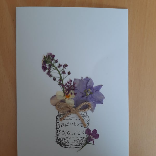 Pressed Flower Card, Real Flowers Cards, Handmade Card, Cards for a ...