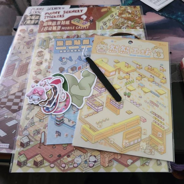 3D DIY Isometric Large Sticker Set 2 Scenes - Make Your Own: Magic ...