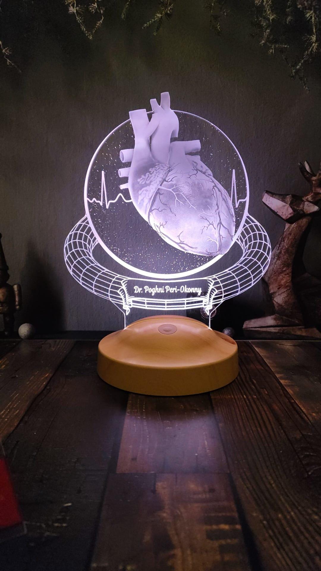 Heart Surgeon Personalized 3D Lamp, Cardiologist Gift, Heart Specialist Unique Doctor Gift,Customized Gifts for Heart Doctor,Cardio thoracic