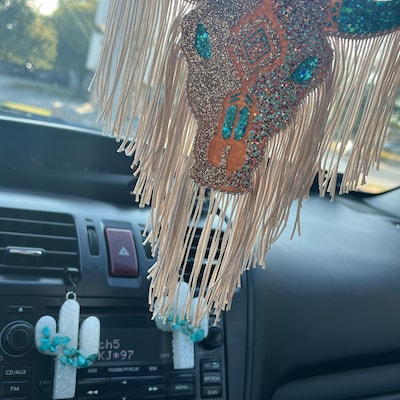 Charm Per Auto Cappello Cowboy Con Palla Disco - Appendi Specchietto Retrovisore, Decorazione Lucente