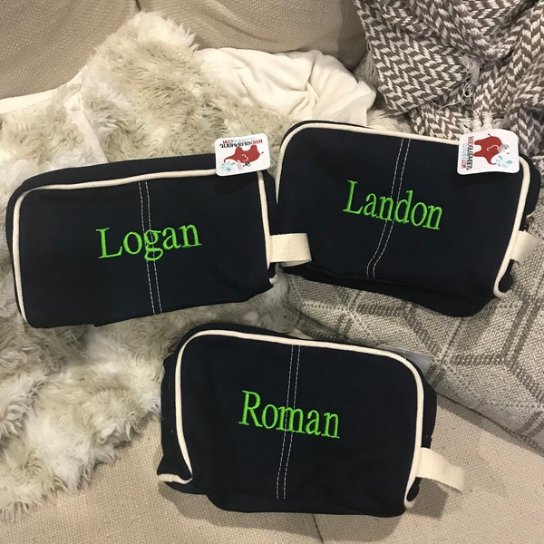 Personalized Boys Toiletry Bag, Monogram Travel Bag for Overnight Toiletries, Custom Embroidered ...