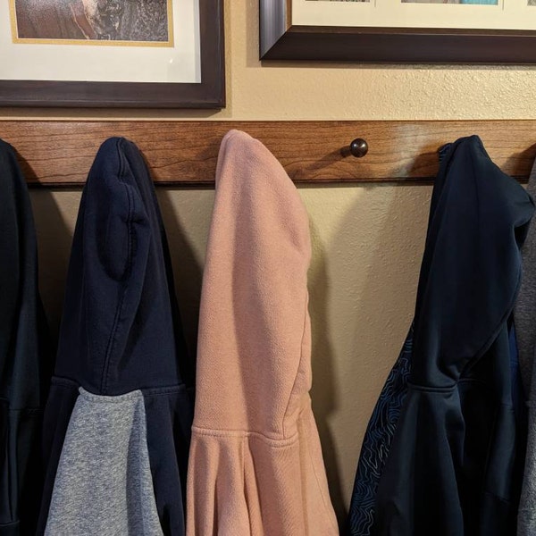 Unfinished Shaker Peg Rack - Solid Maple - 18" to 58" 3-10 Pegs ...