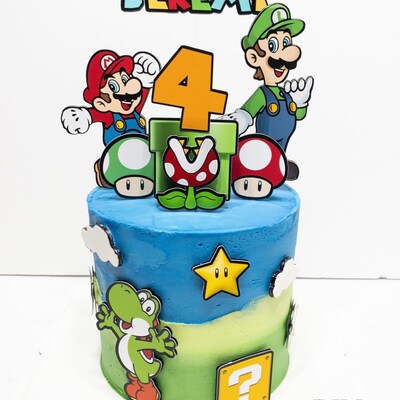 Super Mario Cake Topper Mario Cake Topper Super Mario - Etsy