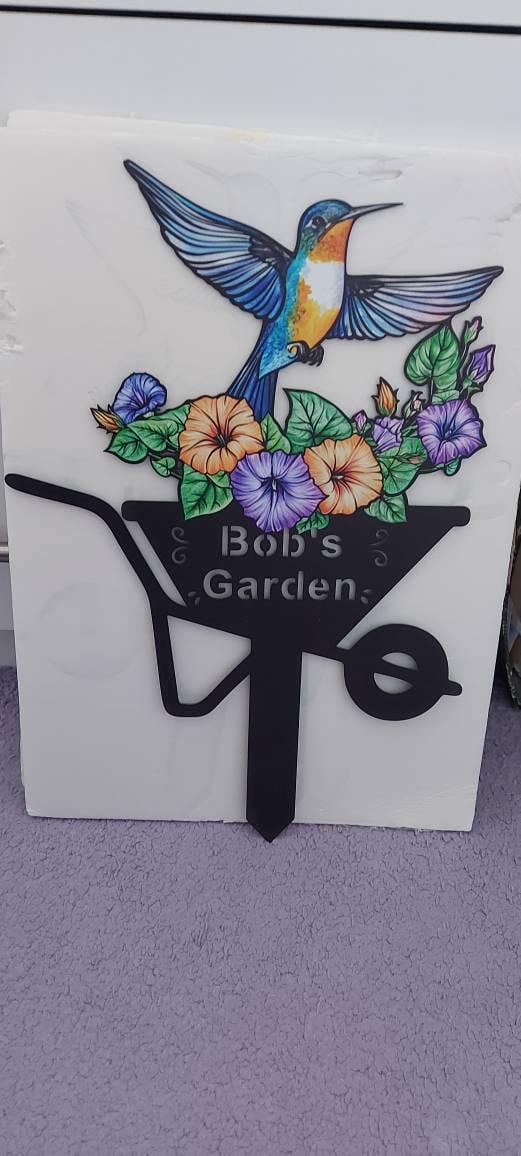 Custom Hummingbird Garden Stake, Personalised Bird Garden Name Sign, Hummingbird Garden Decor, Gardener Gift, Grandma Nana Gift,Mother's Day